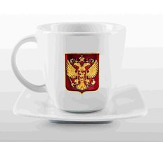 Подарочная чайная пара фарфоровая «ГЕРБ РФ»