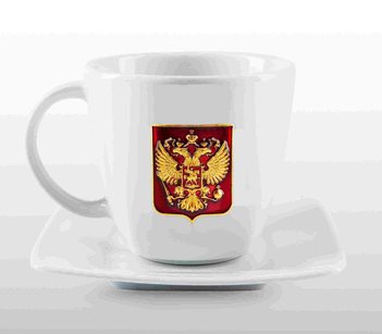 Подарочная чайная пара фарфоровая «ГЕРБ РФ»