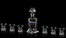 Набор для водки из богемского с графином «ТРИКОЛОР»