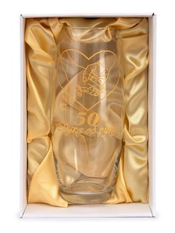 Подарок на золотую свадьбу/ Ваза подарок на 50 годовщину свадьбы/ 50 лет рука об руку