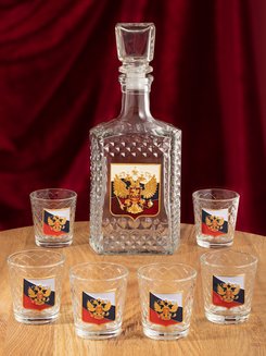 Набор для водки со штофом "РОССИЙСКИЙ-4"