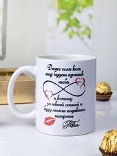 Подарок мужу на годовщину кружка с принтом Любовь