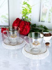Чайный набор Сапфировая свадьба парные подарки на годовщину