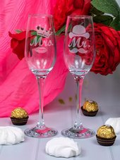 Парные бокалы Mr&Mrs подарок на годовщину