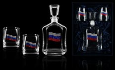 Набор стаканов для виски со штофом «ФЛАГ РОССИИ»