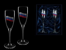 Набор бокалов для шампанского «Флаг РОССИИ»