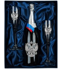 Подарочный набор под бутылку шампанского «За РОССИЮ!»