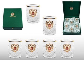 Подарочный набор хрустальных стаканов для виски «ПРЕЗИДЕНТ»
