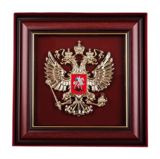 Подарочная настенное панно «ДВУГЛАВЫЙ ОРЕЛ» 30 х 30 см.