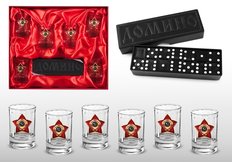 Набор водочных стопок и домино «ВРЕМЯ ИГРЫ»