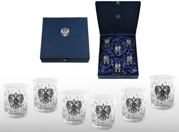 Подарочный набор хрустальных стаканов для виски «ПРЕМЬЕР»