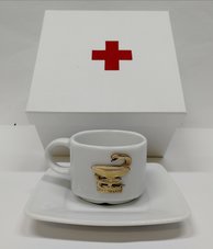 Чайная пара фарфоровая «PRESENTE MEDICO NIHIL NOCET»