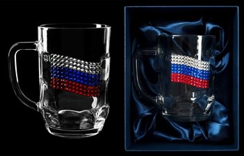 Подарочная кружка для кваса «Флаг России»