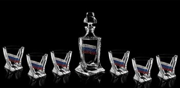 Набор стаканов для виски со штофом «ТРИКОЛОР»